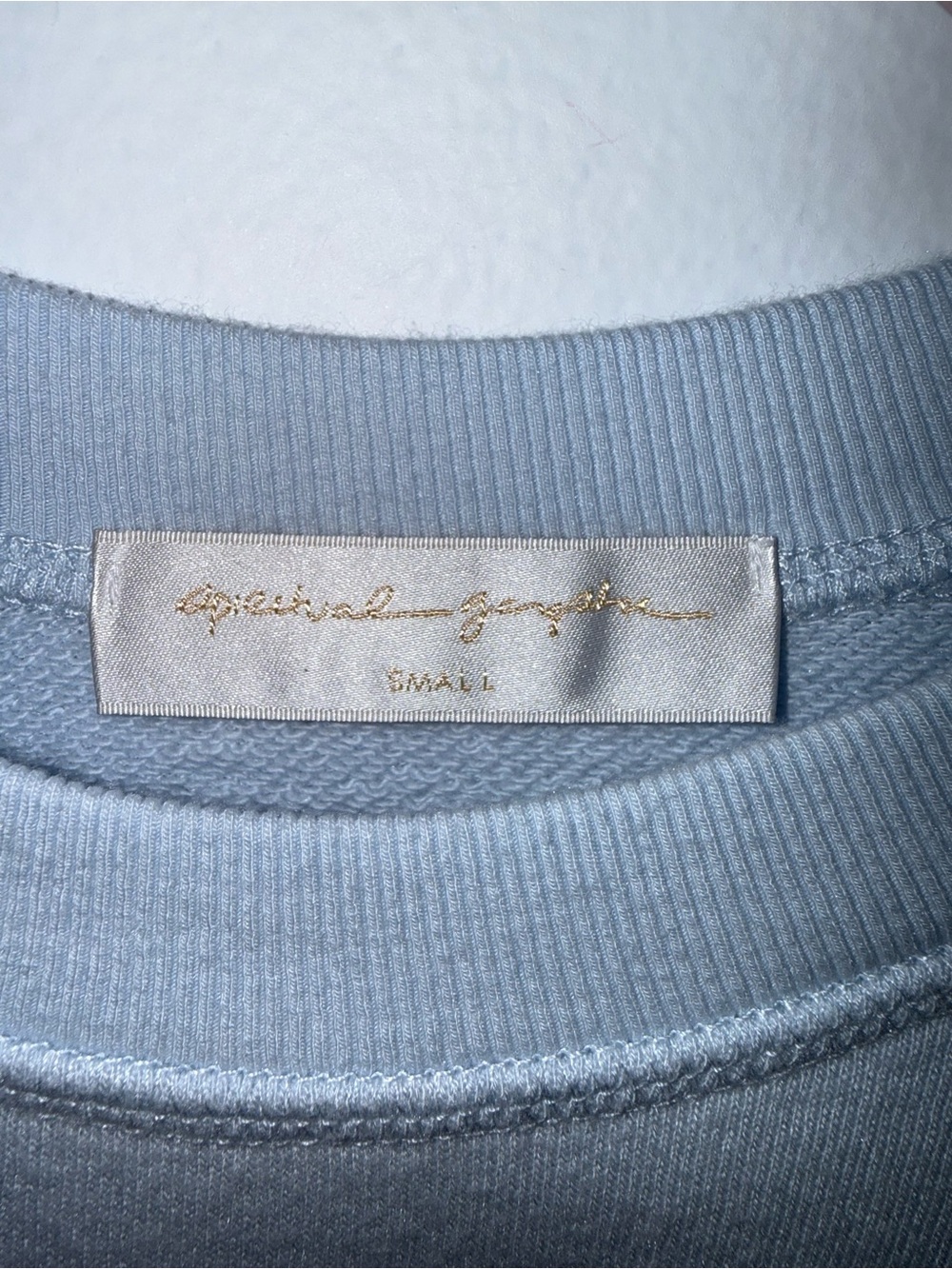 Spiritual Gangster pale blue sweatshirt with gold logo label - Picture 3 of 4